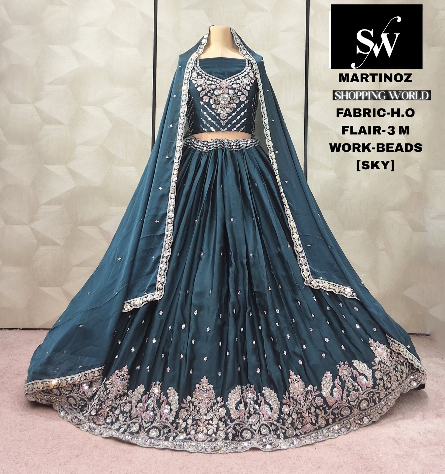Grey Peacock Ho Lehenga - Shopping World