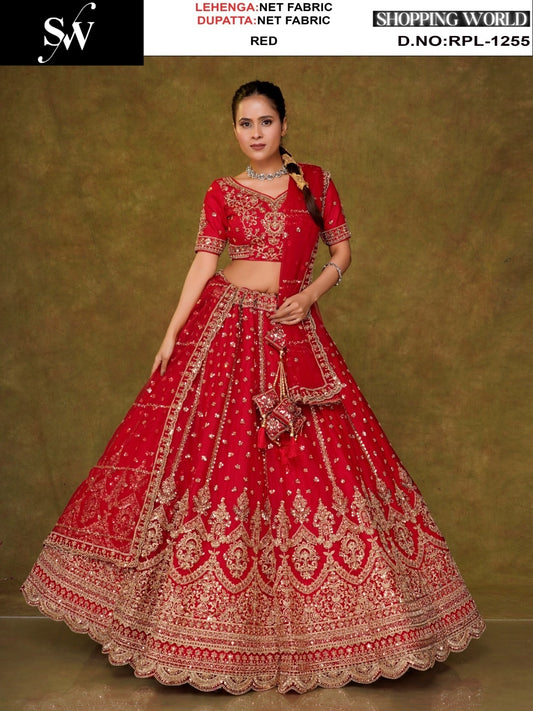 Purple Wine Net Lehenga