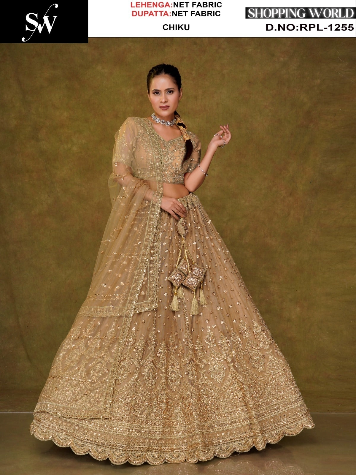 Purple Wine Net Lehenga