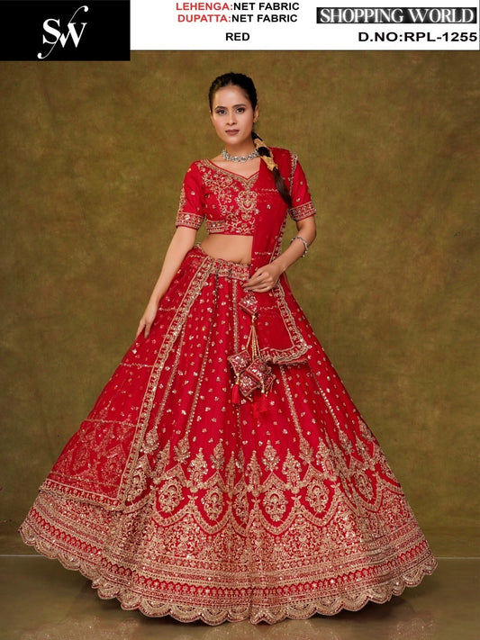Rani pink Net Lehenga