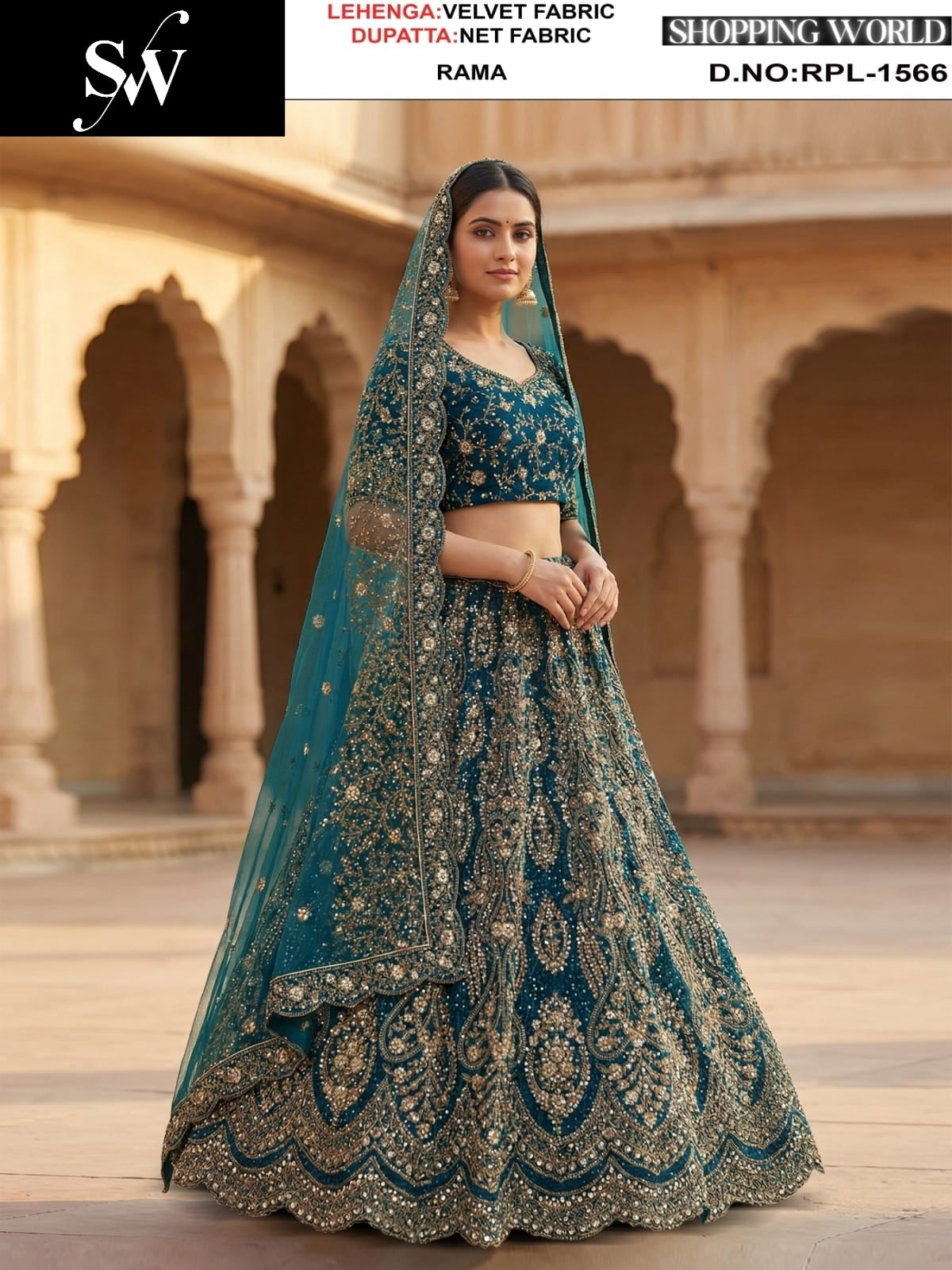 Maroon Velvet Lehenga