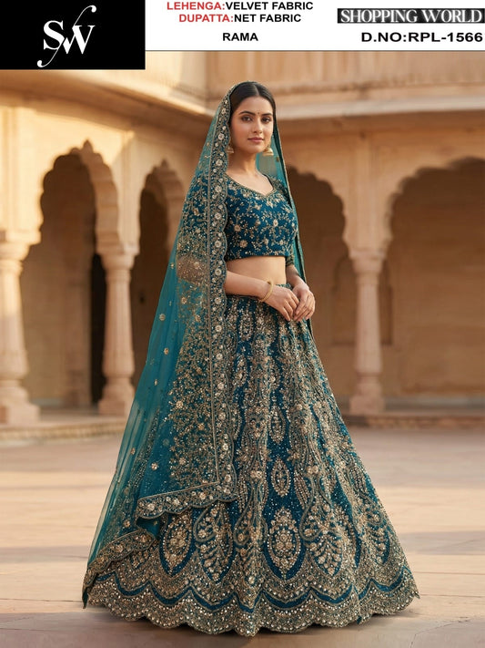 Wine Velvet Lehenga