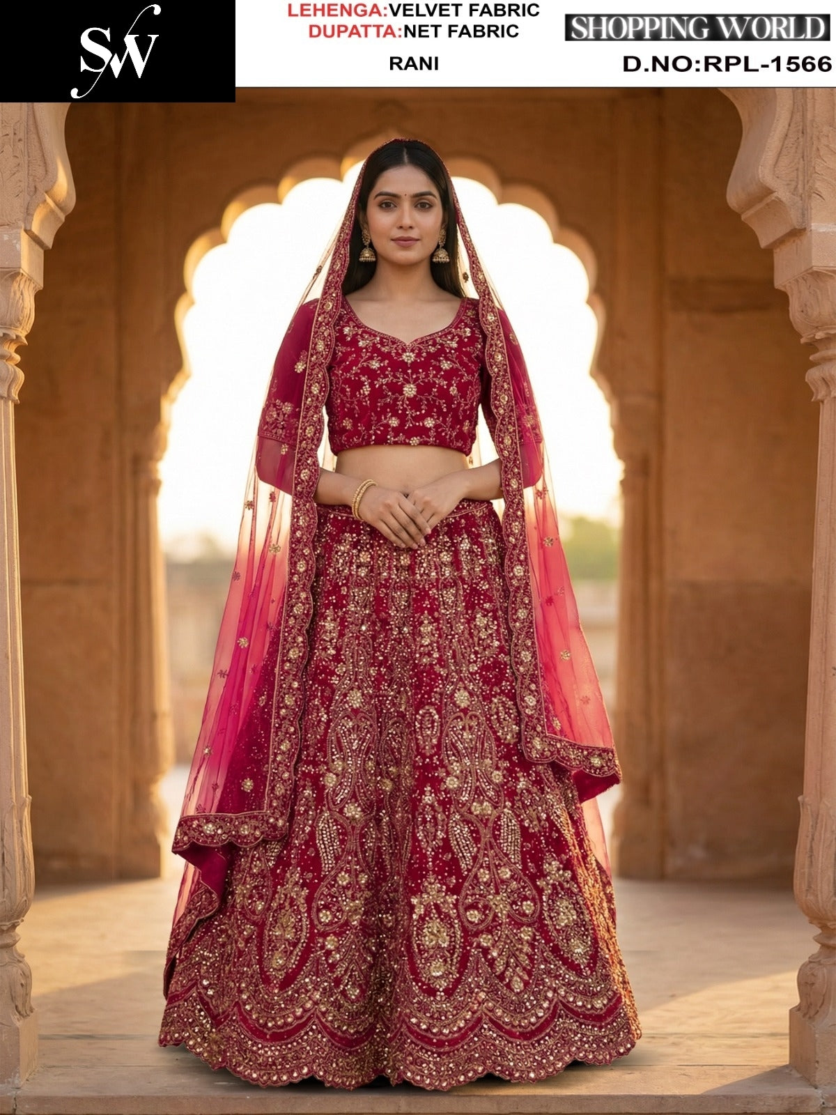 Red Velvet Lehenga