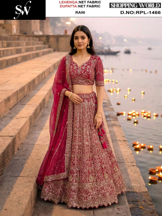 Sea green Net Lehenga