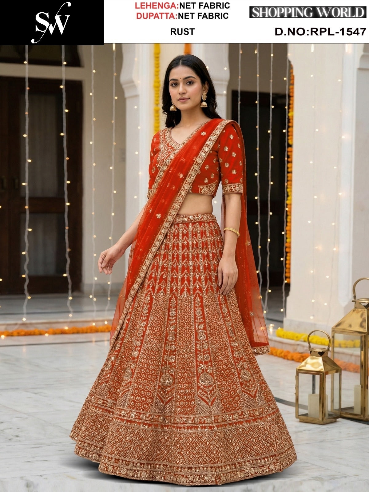 Wine Net Lehenga