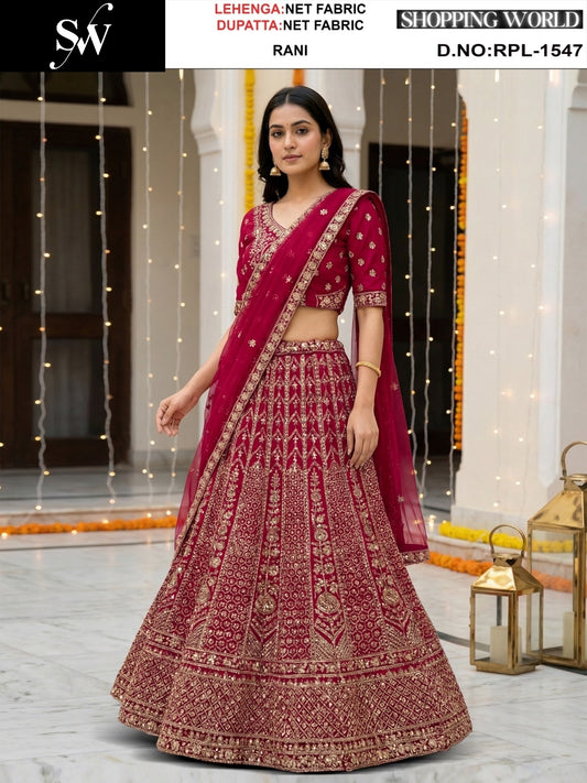 Wine Net Lehenga