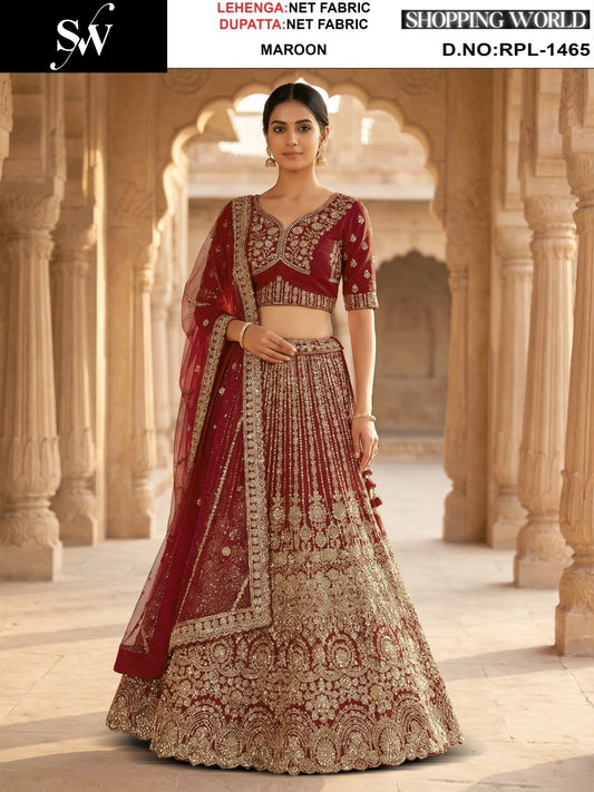 Chiku golden Net Lehenga