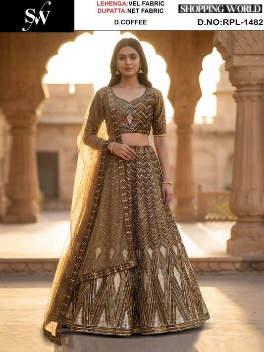 Pink Velvet Lehenga