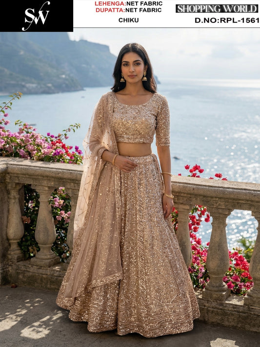 Wine Net Lehenga