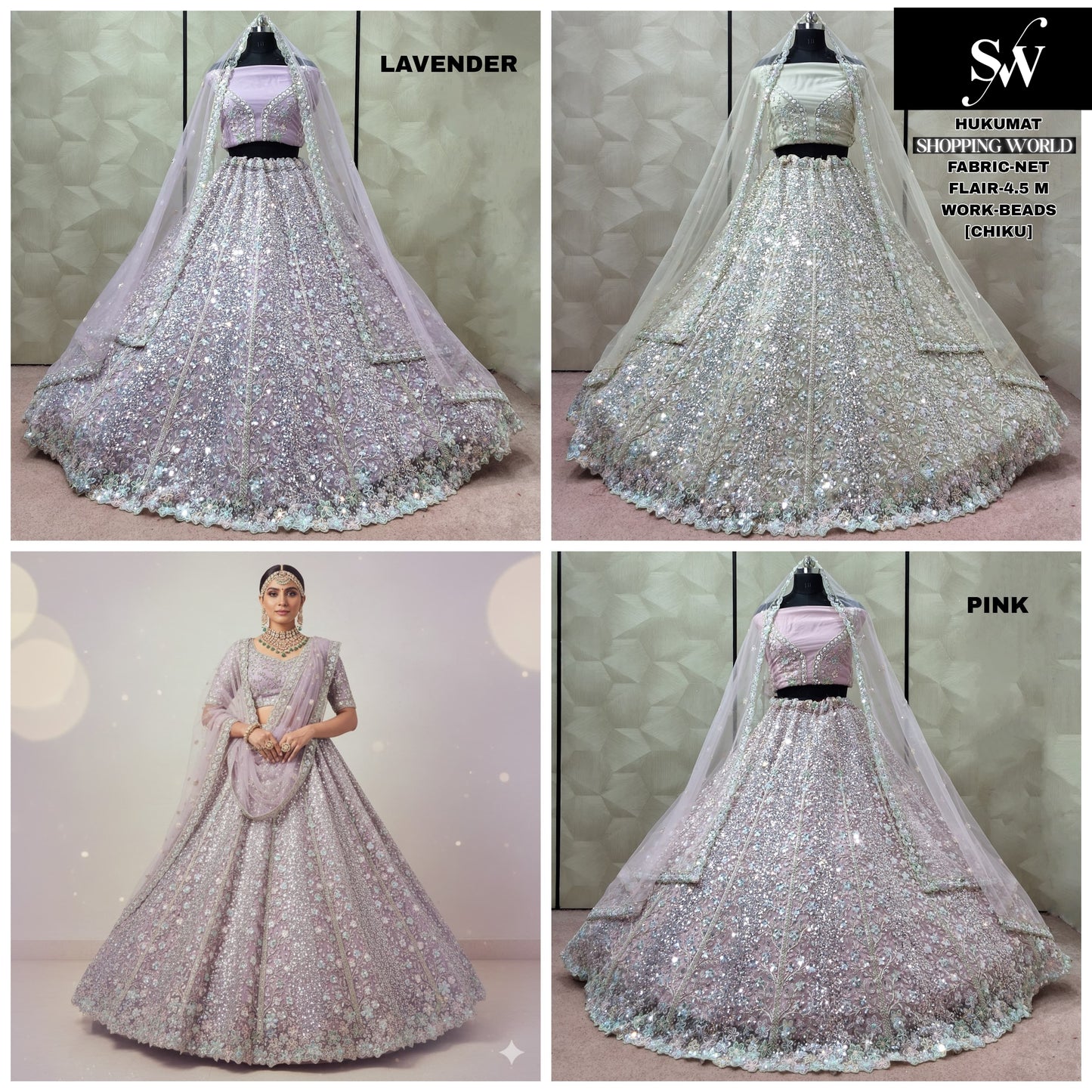 Lavender Pink Chiku Golden Net Lehenga