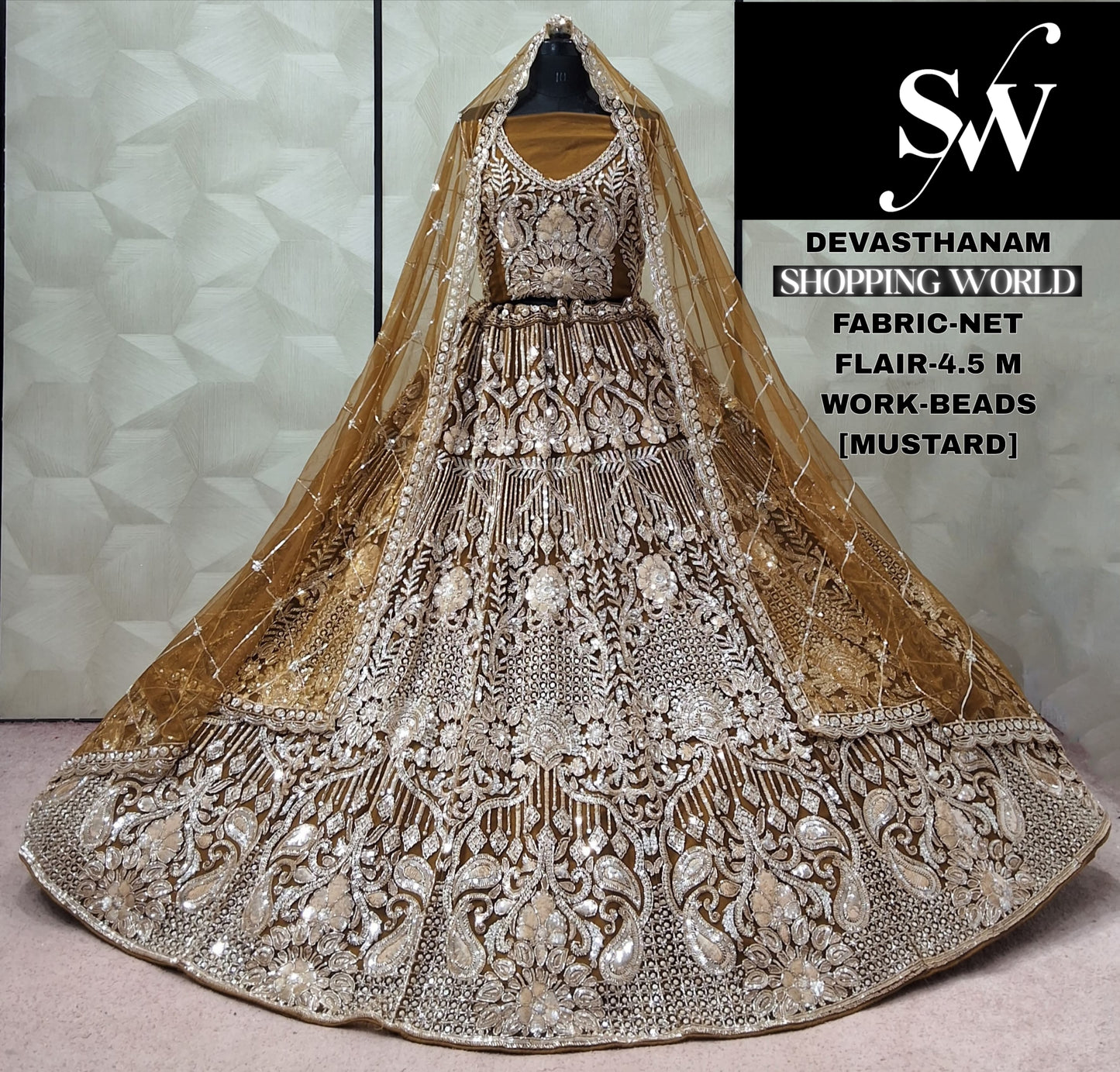 Pink Net Crop Top Lehenga