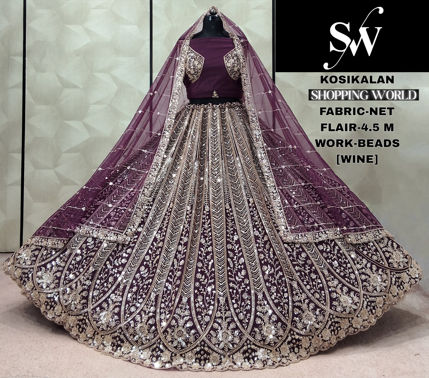 Morpich Blue Net Lehenga