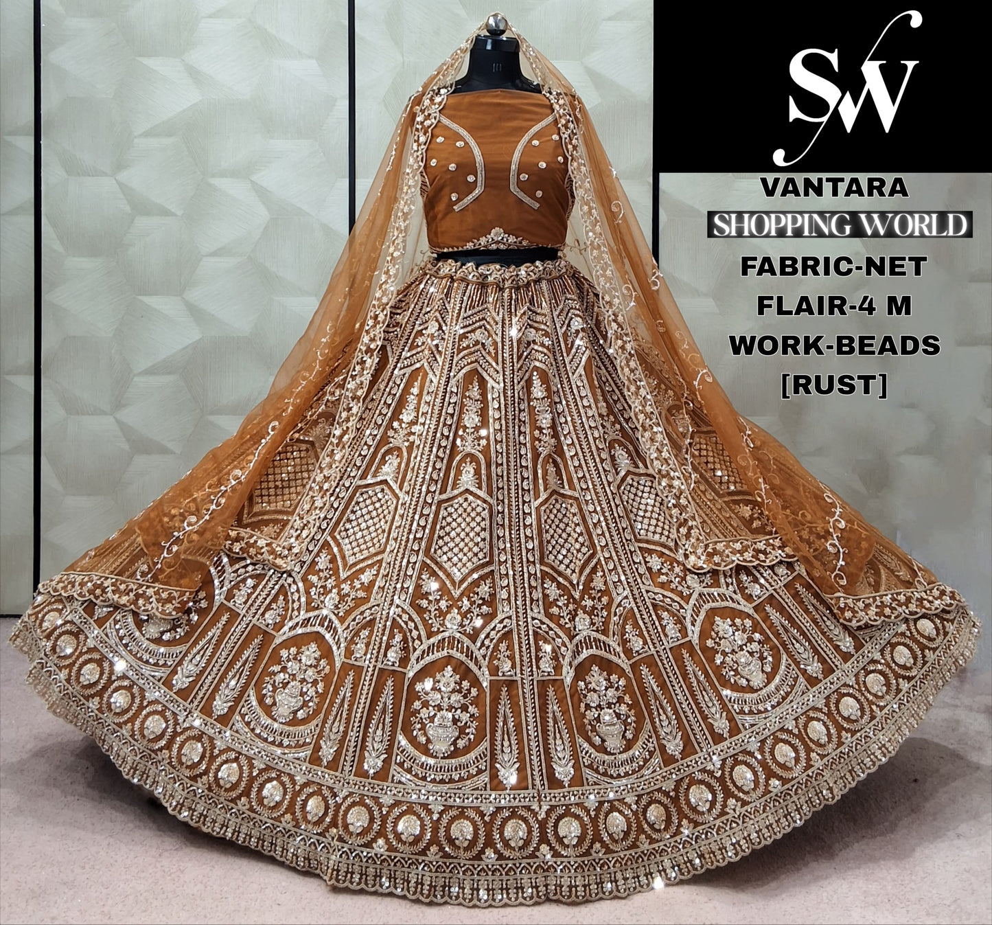 Sky Blue Net Lehenga