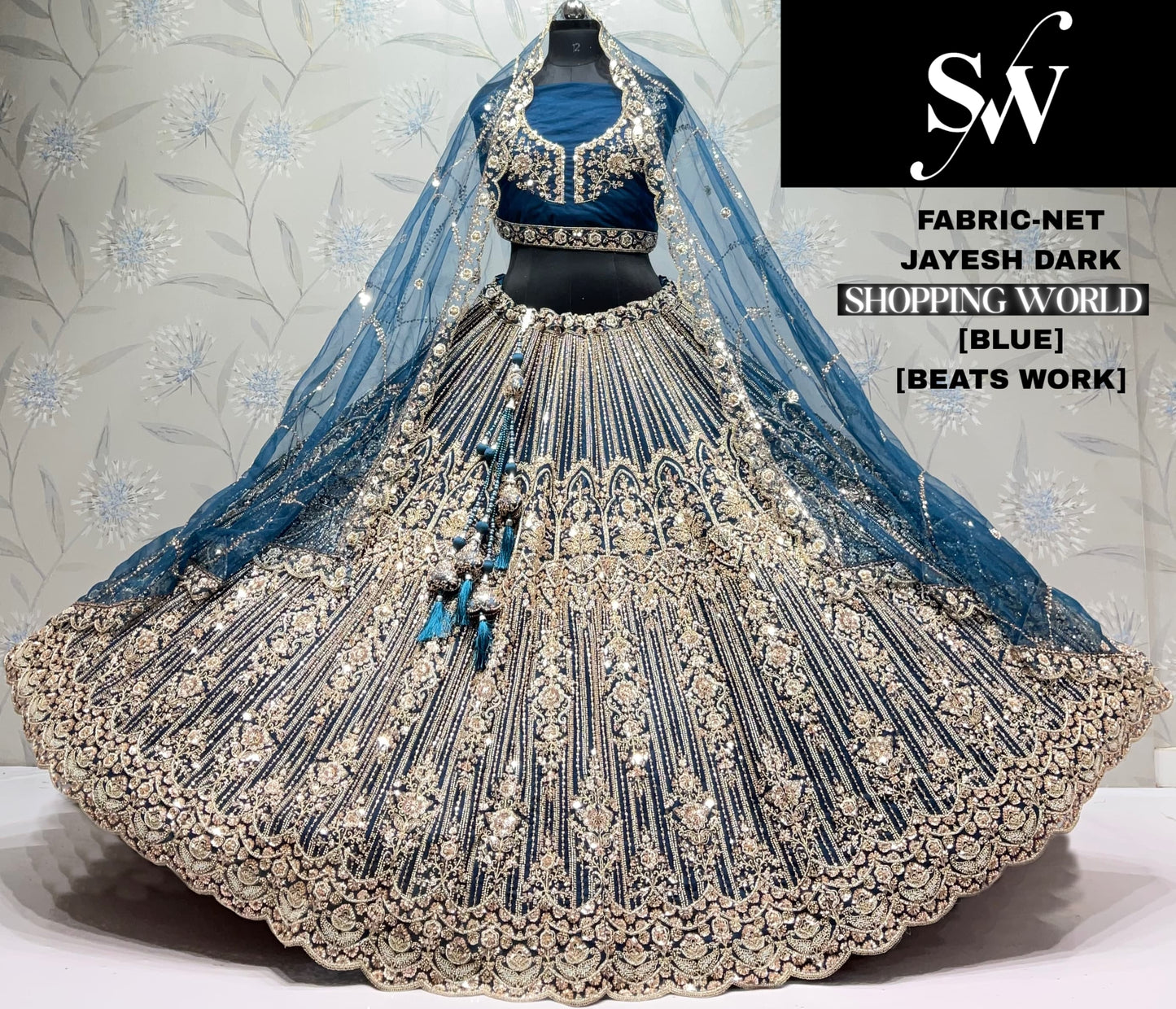 Mehendi Green Net Lehenga