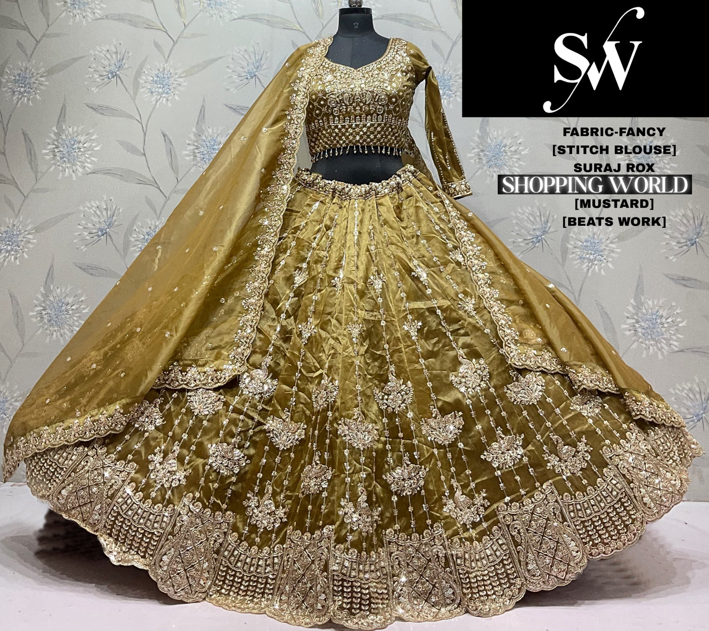 Mustard Fancy Lehenga