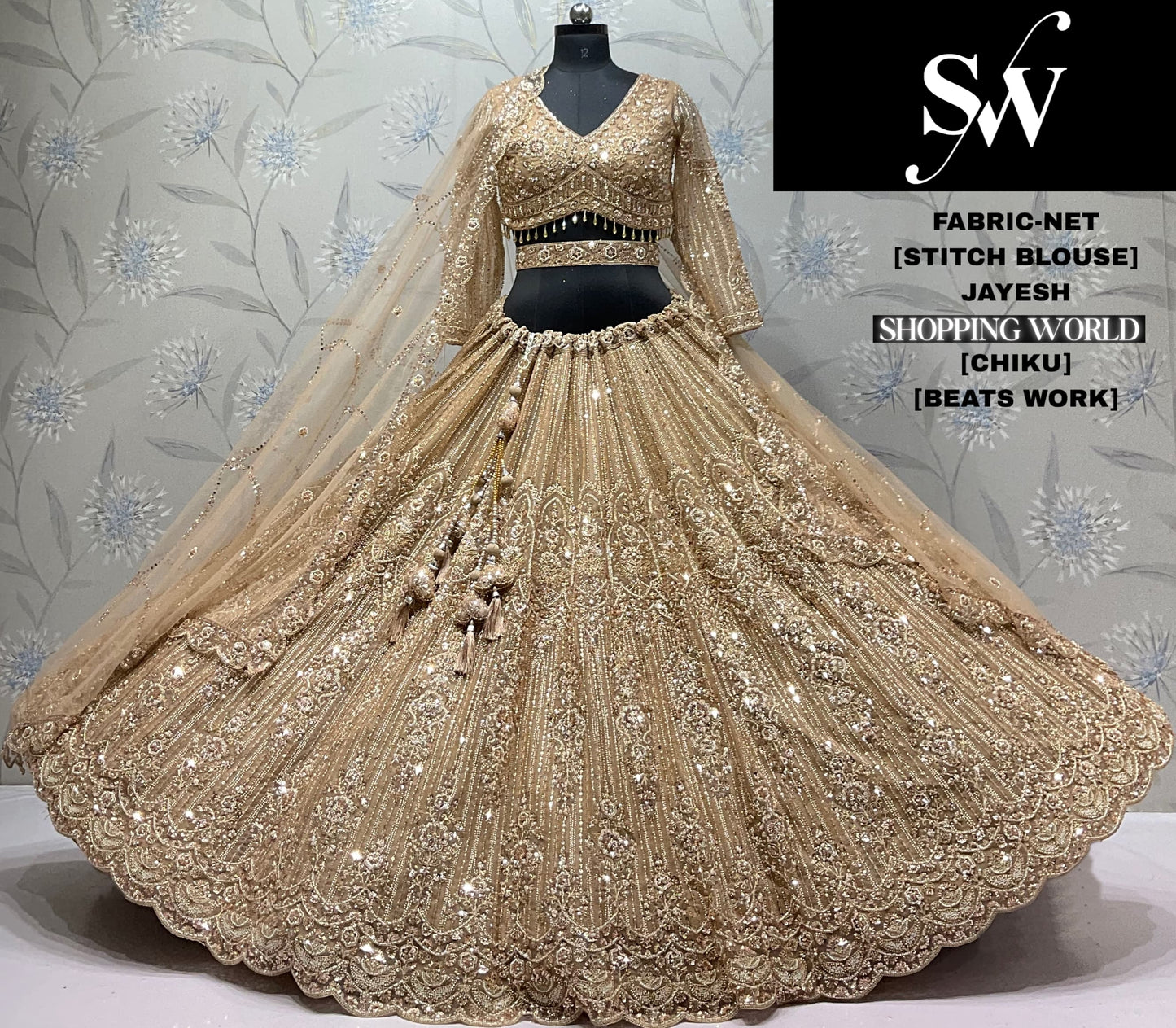 Sky Blue Net Lehenga