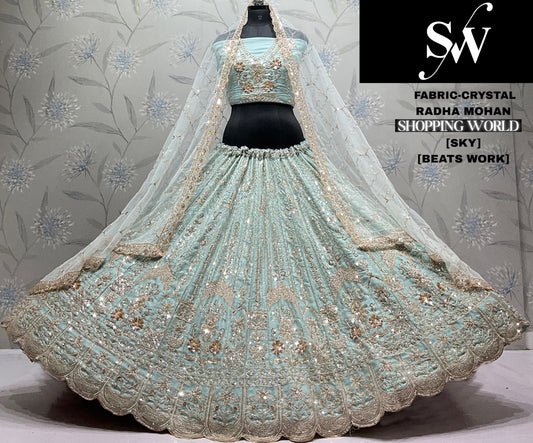 Peach Crystal Lehenga