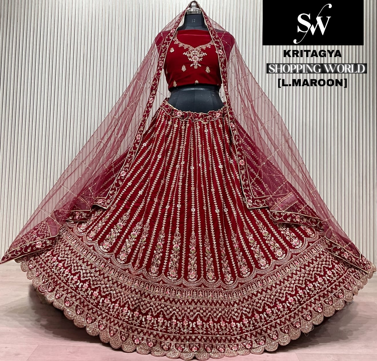 Light Maroon Bridal Lehenga