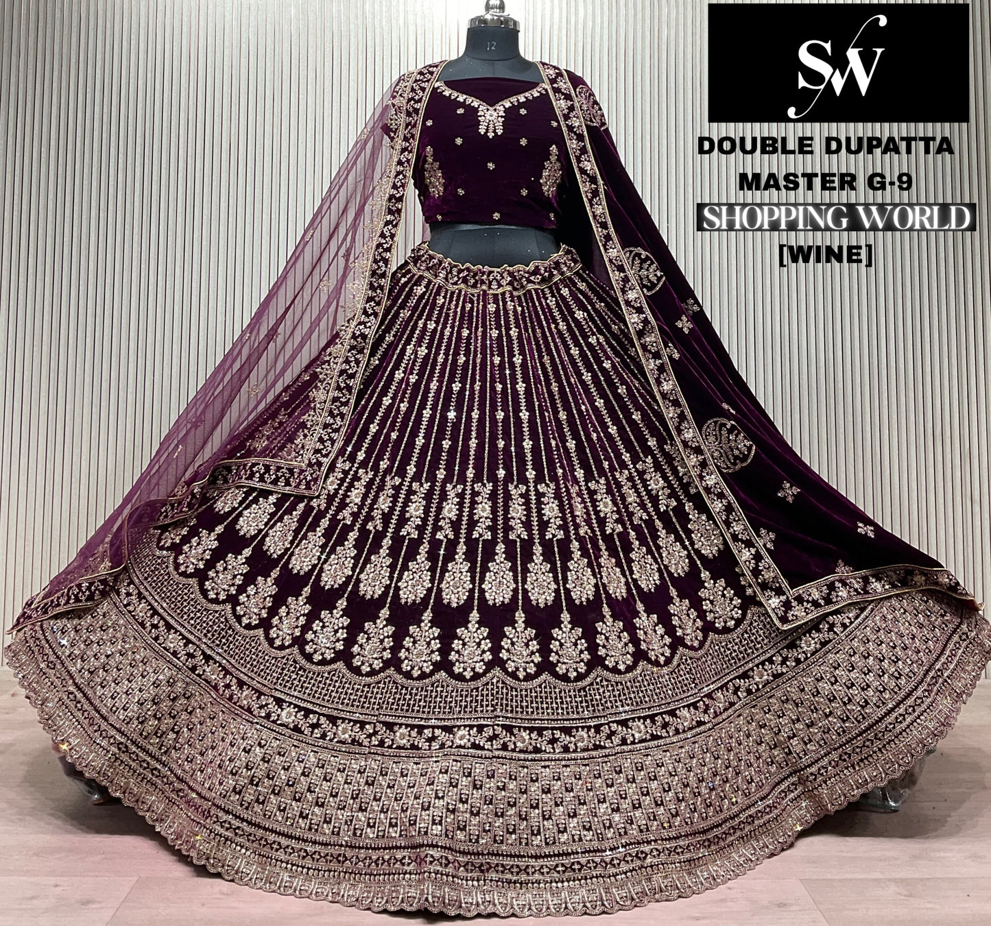 Mehendi Double Dupatta Bridal Lehenga