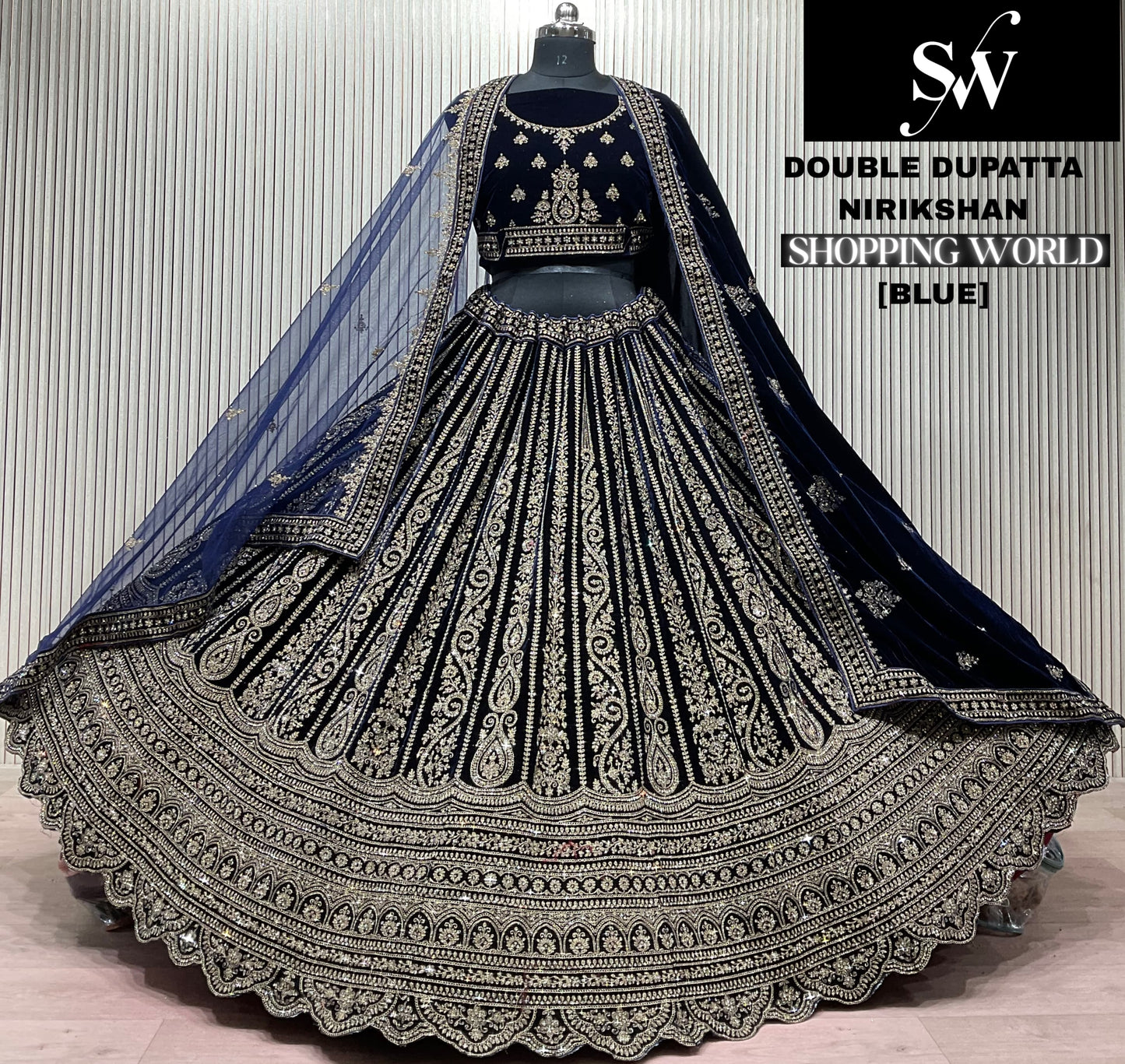 Mehendi Green Double Dupatta Bridal Lehenga