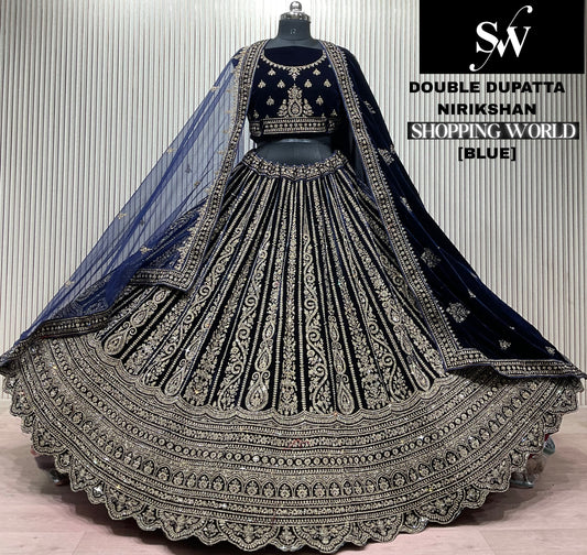 Green Double Dupatta Bridal Lehenga