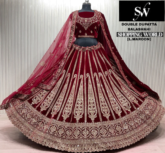 Green Double Dupatta Bridal Lehenga