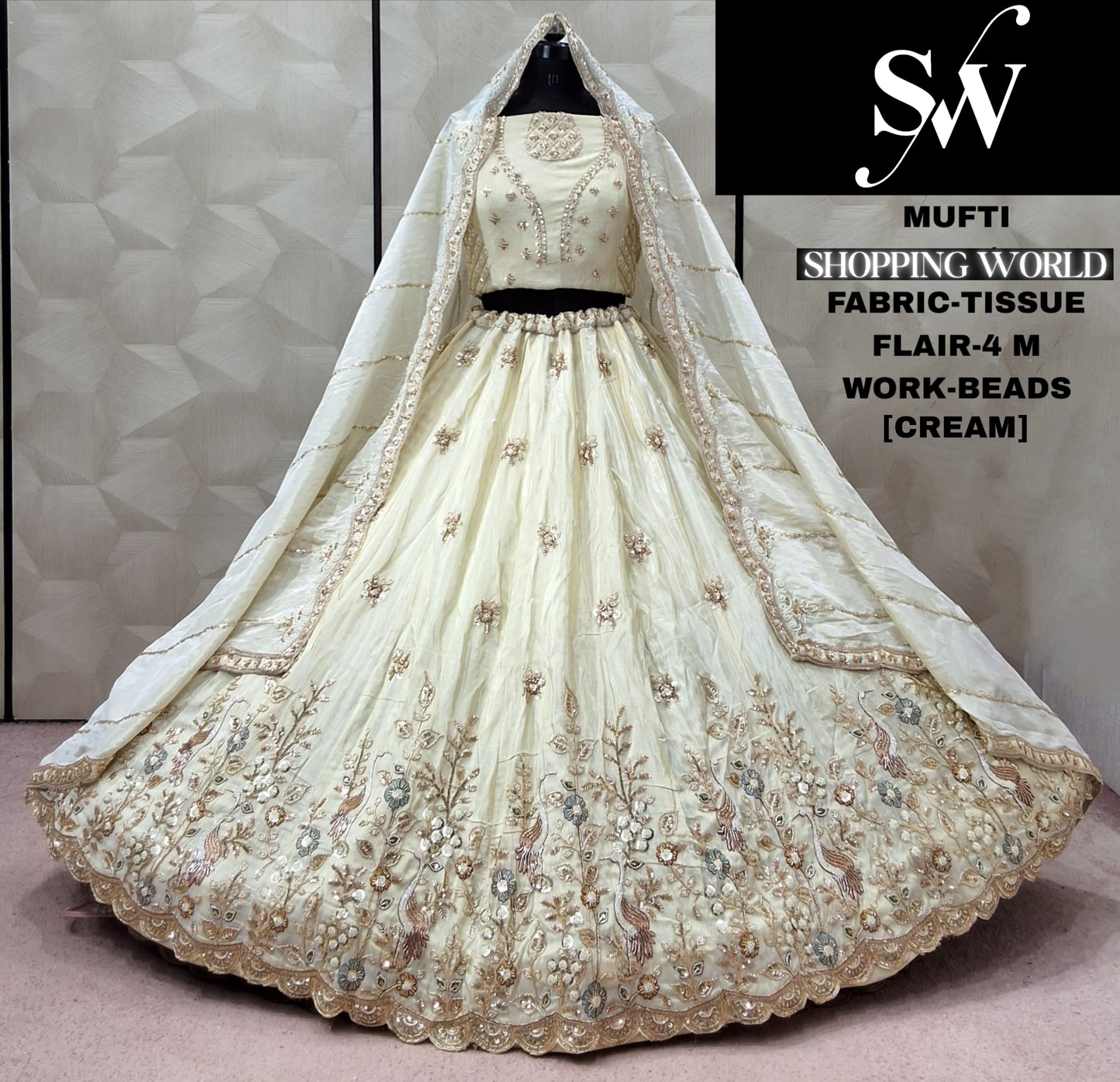 Sky Blue Kanjivaram Tissue Lehenga