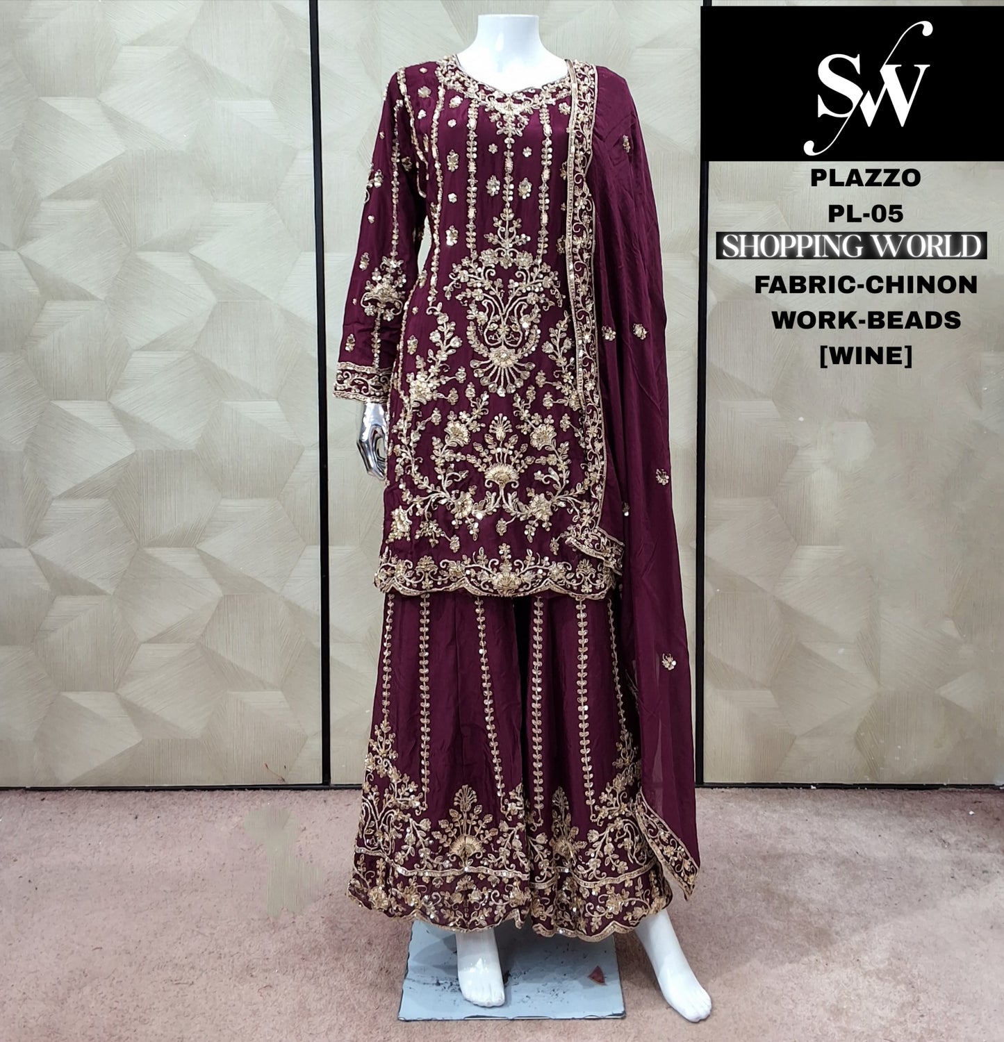 Rama Green Chinon Plazo Suit - Shopping World