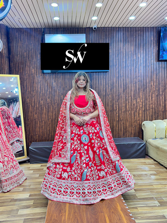 Rani pink peacock Bridal Lehenga