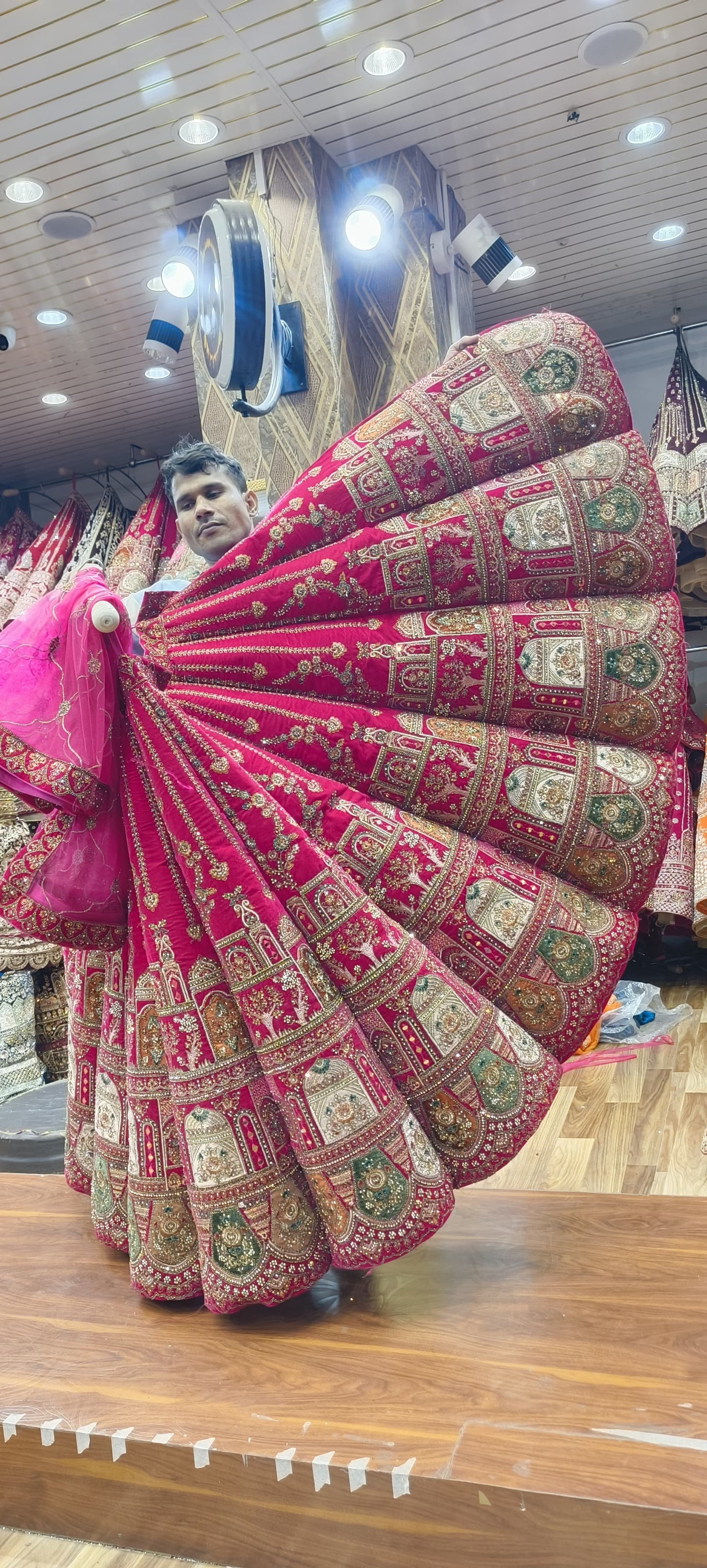 Rani pink Ball Bridal Lehenga