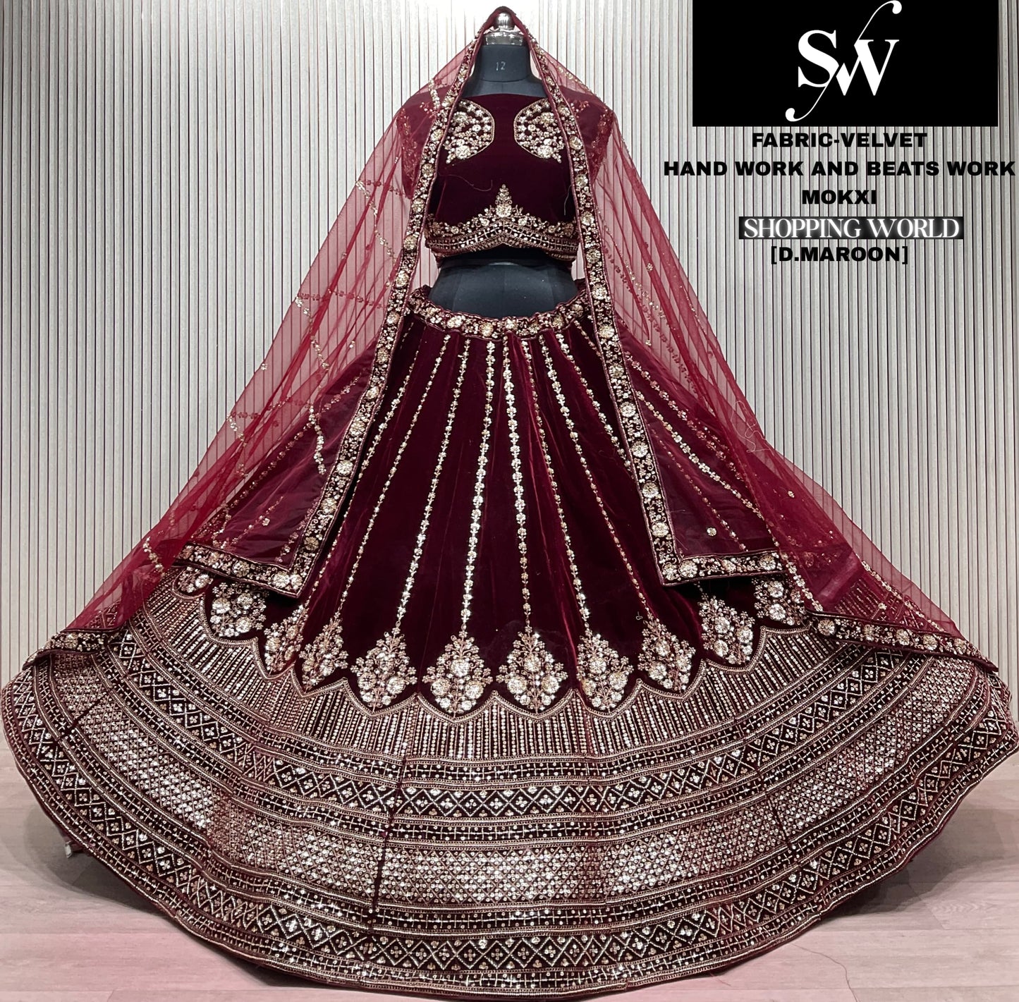 Green Velvet Bridal Lehenga