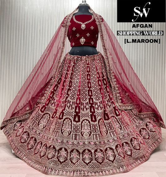 Dark Maroon Bridal Lehenga
