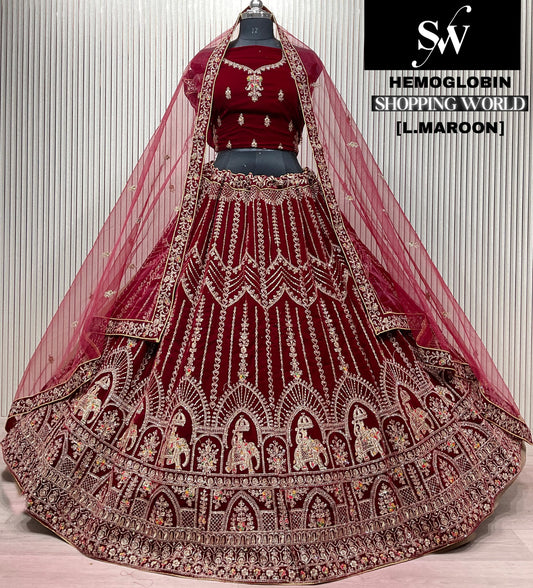 Dark Maroon Bridal Lehenga