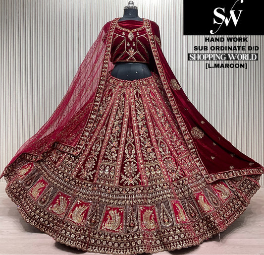 Light Maroon Bridal Lehenga - Shopping World