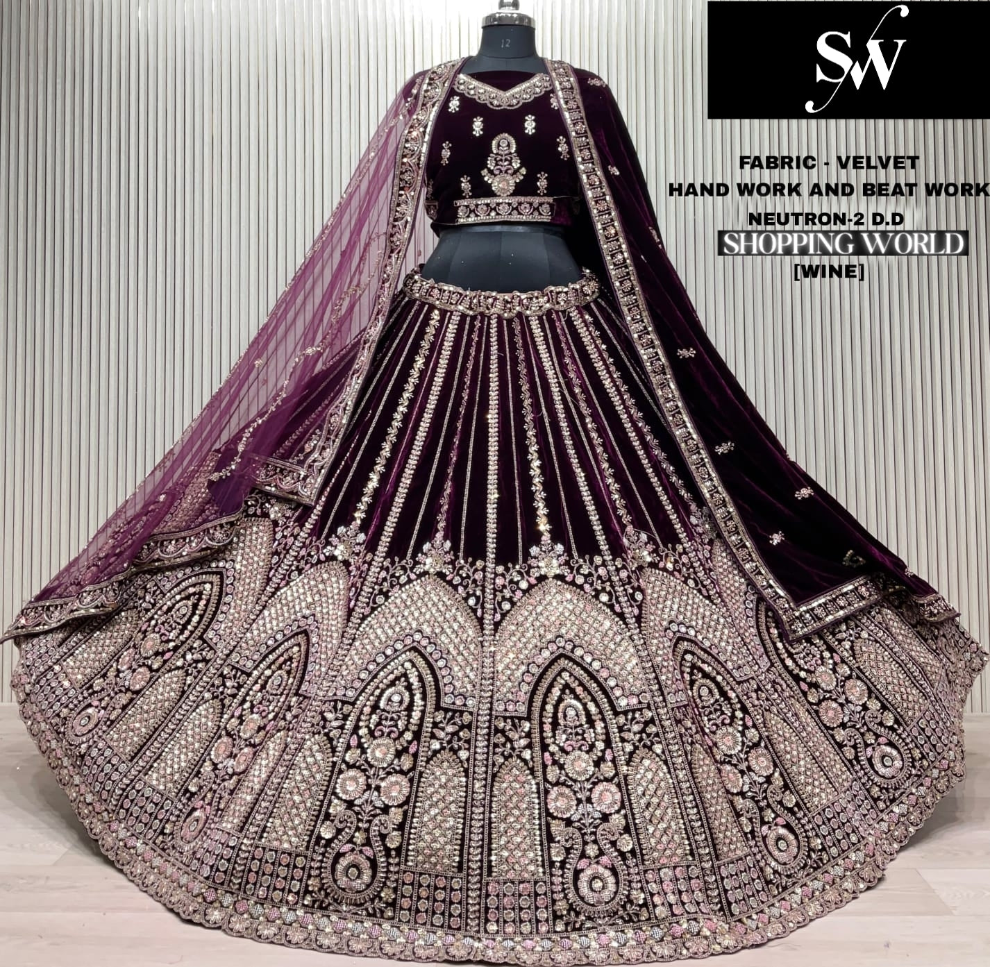 Green Velvet Bridal Lehenga
