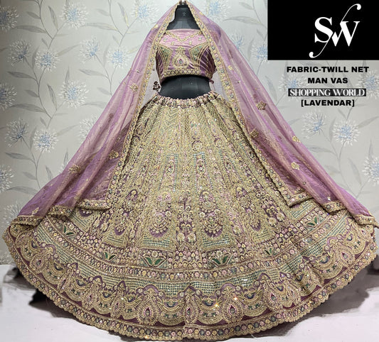 Lavender Twill Net Lehenga - Shopping World