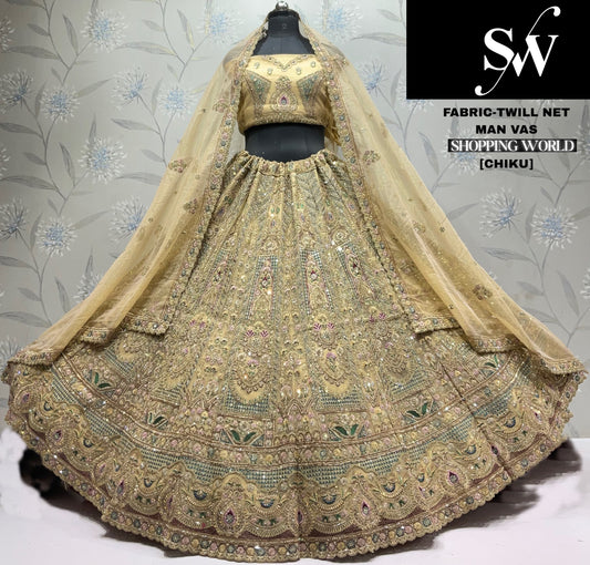 Pink Twill Net Lehenga