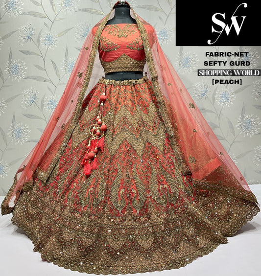 Mustard Net Lehenga