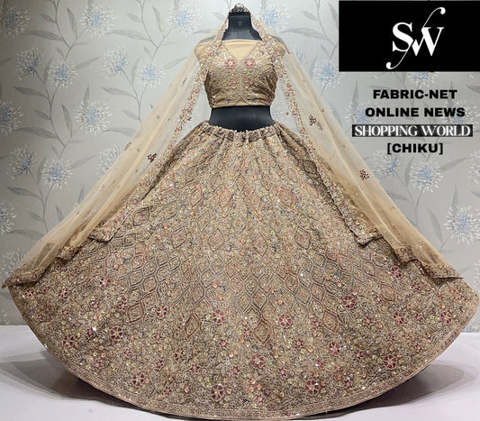 Maroon Net Lehenga - Shopping World