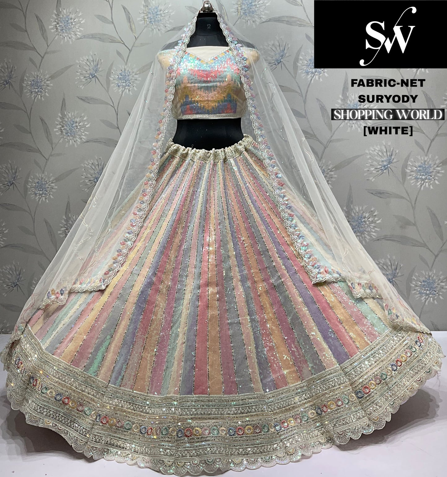 White Net Lehenga - Shopping World