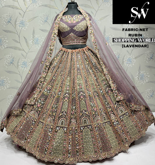 Grey Net Lehenga - Shopping World
