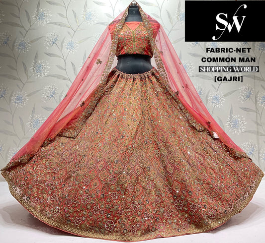 Sky Blue Net Lehenga