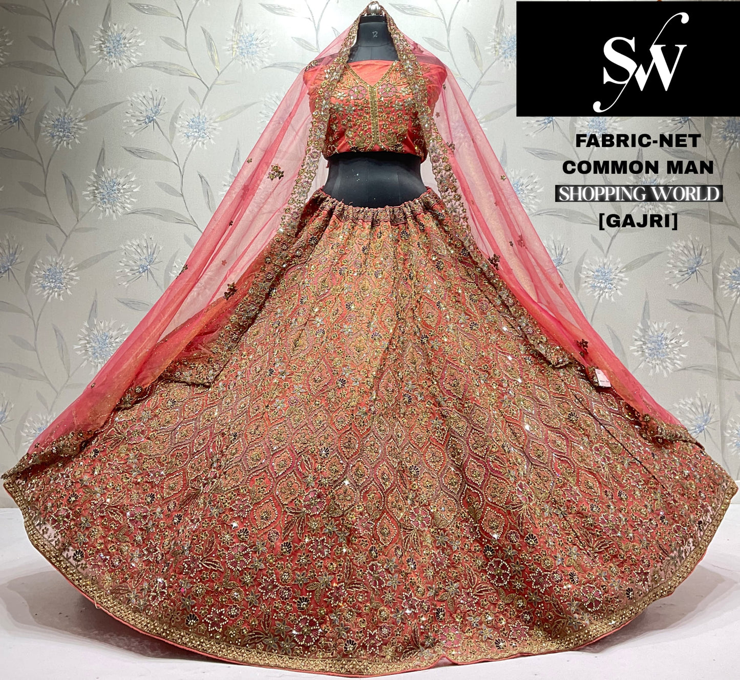 Sky Blue Net Lehenga