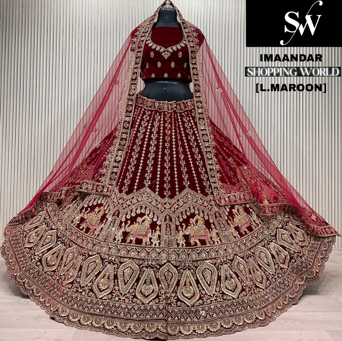 Light Maroon Doli Barat Bridal Lehenga