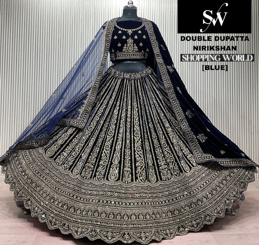 Green Double Dupatta Bridal Lehenga