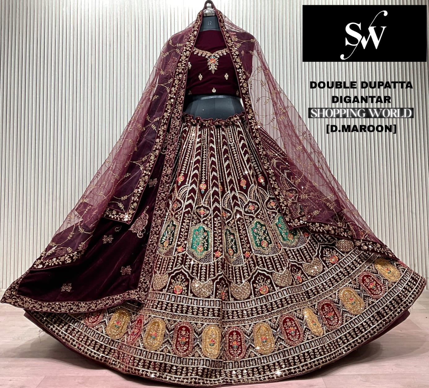 Rani pink Bridal Lehenga