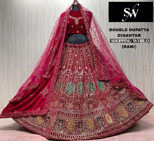 Dark Maroon Bridal Lehenga