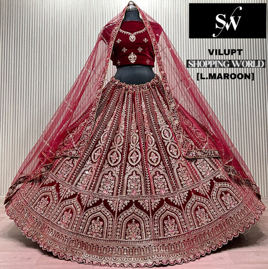 Dark Maroon Bridal Lehenga