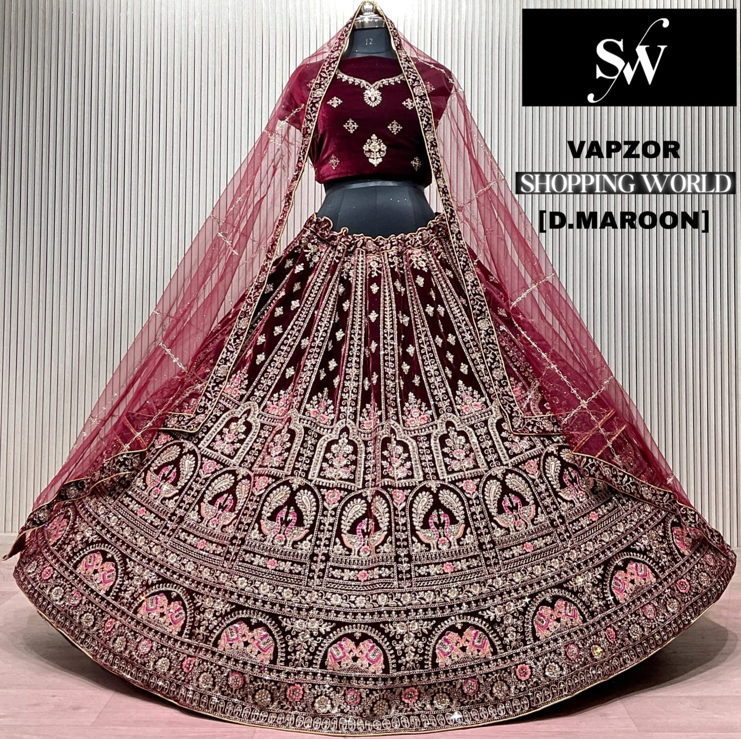 Rani pink Peacock Bridal Lehenga
