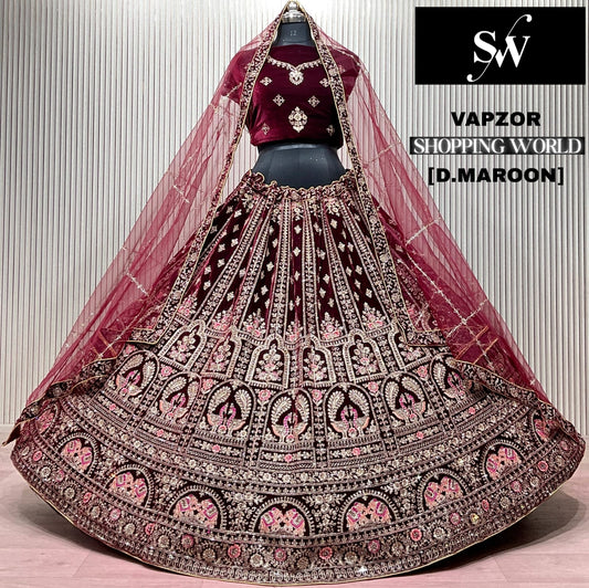 Light Maroon Peacock Bridal Lehenga